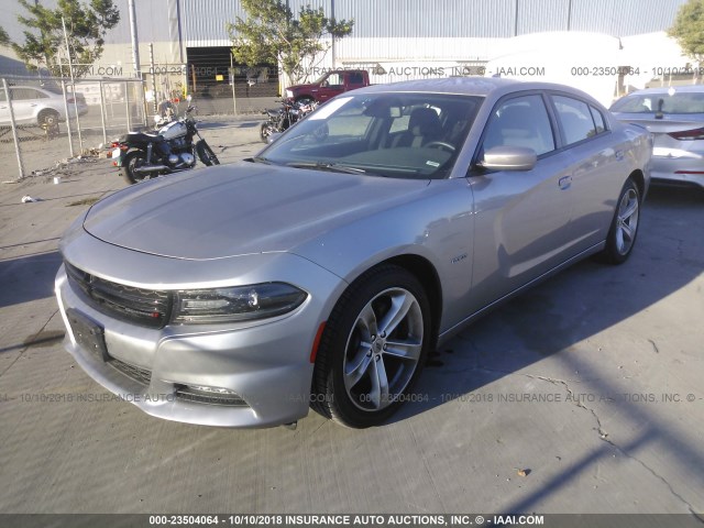 2C3CDXCT2JH243116 - 2018 DODGE CHARGER R/T SILVER photo 2