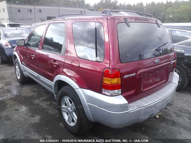 1FMCU96H35KC07184 - 2005 FORD ESCAPE HEV BURGUNDY photo 3