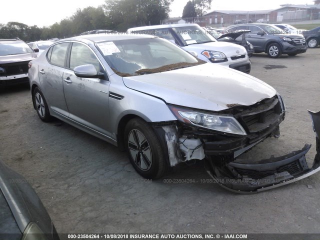 KNAGM4AD0D5041990 - 2013 KIA OPTIMA HYBRID SILVER photo 1