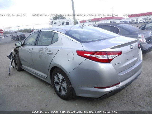 KNAGM4AD0D5041990 - 2013 KIA OPTIMA HYBRID SILVER photo 3