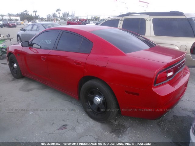 2C3CDXAT6CH305123 - 2012 DODGE CHARGER POLICE RED photo 3