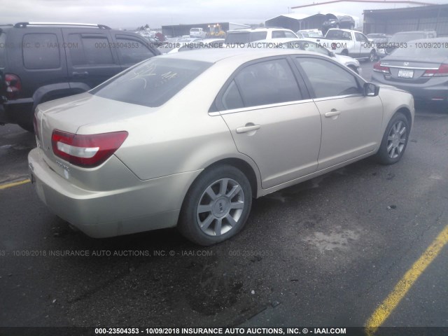 3LNHM26146R638260 - 2006 LINCOLN ZEPHYR BEIGE photo 4