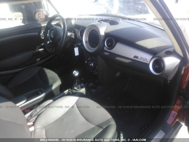 WMWSU3C52DT372379 - 2013 MINI COOPER ORANGE photo 5