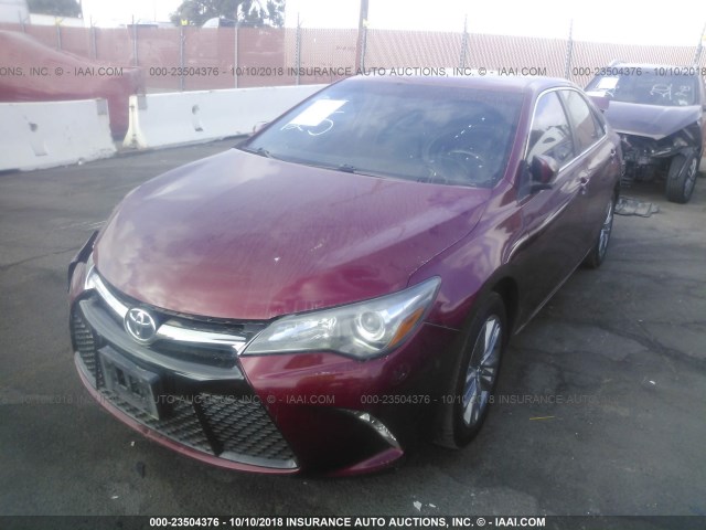 4T1BF1FK1FU913000 - 2015 TOYOTA CAMRY LE/XLE/SE/XSE RED photo 2