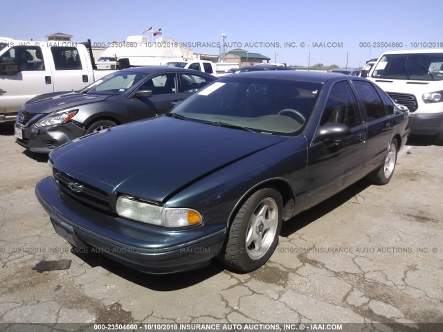 1G1BL52P1SR167420 - 1995 CHEVROLET CAPRICE / IMPALA CLASSIC/SS BLUE photo 2