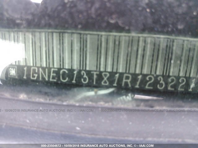 1GNEC13T81R123221 - 2001 CHEVROLET TAHOE GREEN photo 9