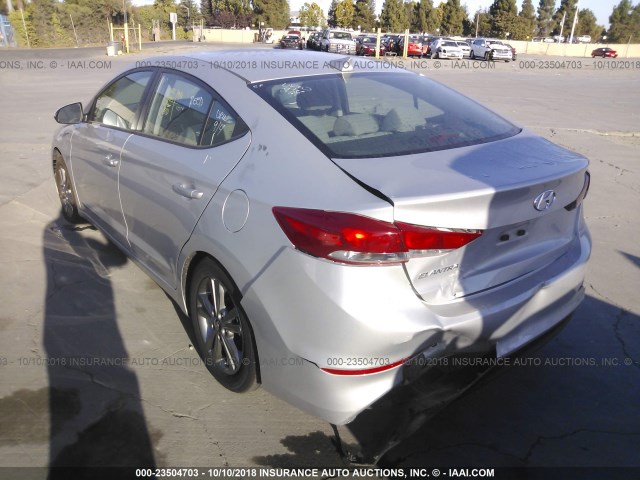 5NPD84LF2JH291025 - 2018 HYUNDAI ELANTRA SEL/VALUE/LIMITED SILVER photo 3