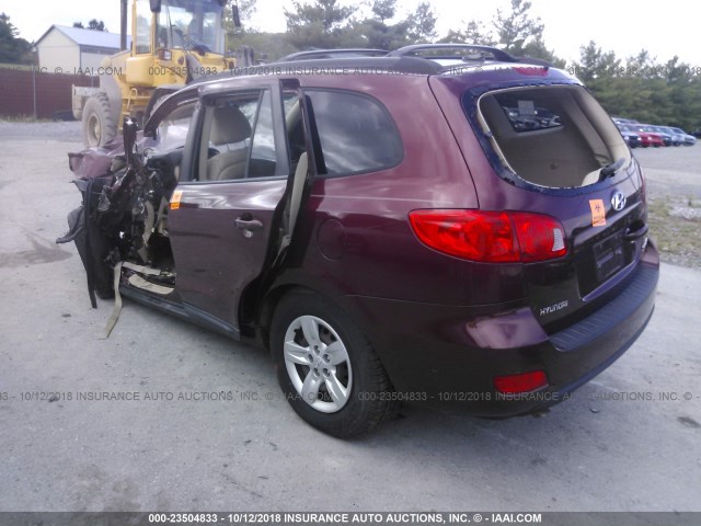 5NMSG13D99H270253 - 2009 HYUNDAI SANTA FE GLS MAROON photo 3