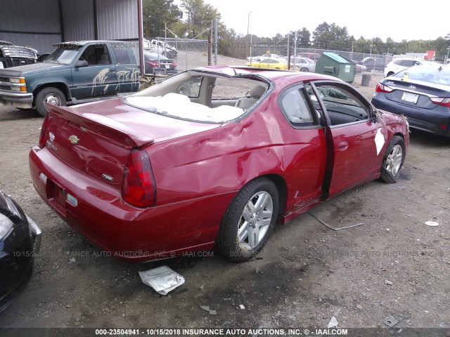 2G1WK15K279137812 - 2007 CHEVROLET MONTE CARLO LT RED photo 4