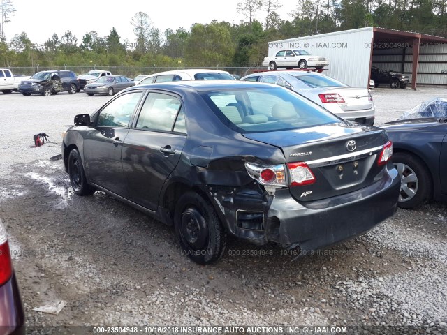 2T1BU4EE7BC680299 - 2011 TOYOTA COROLLA S/LE GRAY photo 3