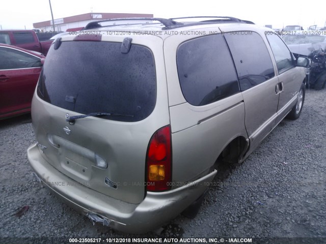 4N2XN11T9XD833701 - 1999 NISSAN QUEST SE/GLE/GXE Champagne photo 4