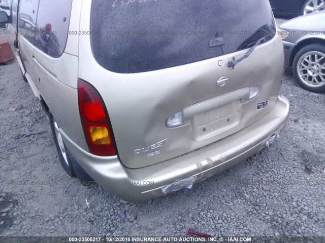 4N2XN11T9XD833701 - 1999 NISSAN QUEST SE/GLE/GXE Champagne photo 6