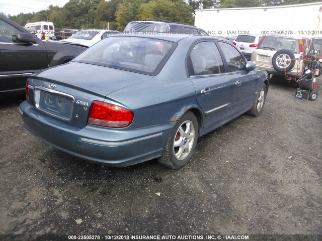 KMHWF35H85A166448 - 2005 HYUNDAI SONATA GLS/LX BLUE photo 4