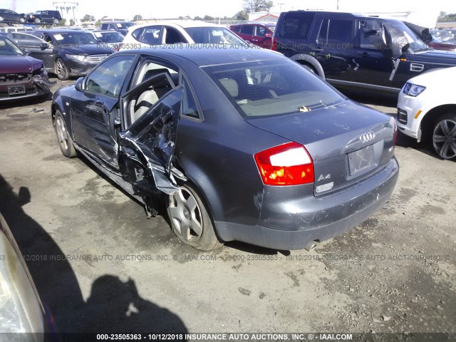 WAUJC68EX3A116218 - 2003 AUDI A4 1.8T GRAY photo 3