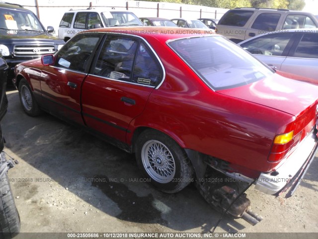 WBAHD2310K2093212 - 1989 BMW 535 I AUTOMATIC RED photo 3