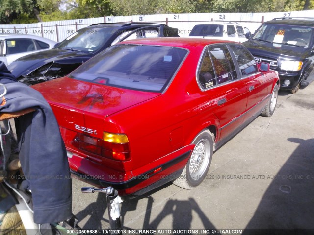 WBAHD2310K2093212 - 1989 BMW 535 I AUTOMATIC RED photo 4