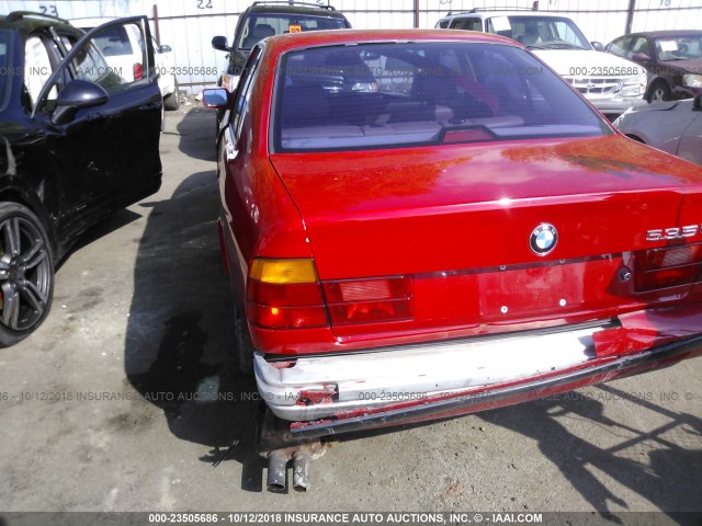 WBAHD2310K2093212 - 1989 BMW 535 I AUTOMATIC RED photo 6