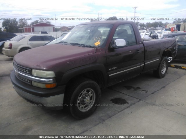 1GCGK24U0YE355556 - 2000 CHEVROLET SILVERADO K2500 BURGUNDY photo 2