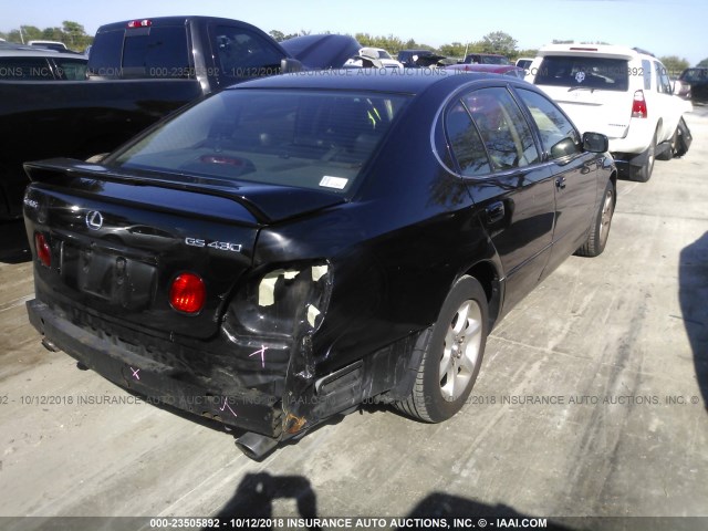 JT8BL69S210003067 - 2001 LEXUS GS 430 BLACK photo 4