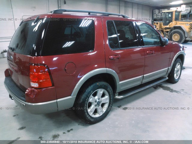 1FMZU74E53UB40645 - 2003 FORD EXPLORER EDDIE BAUER RED photo 4