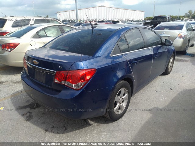 1G1PF5SC9C7219710 - 2012 CHEVROLET CRUZE LT BLUE photo 4