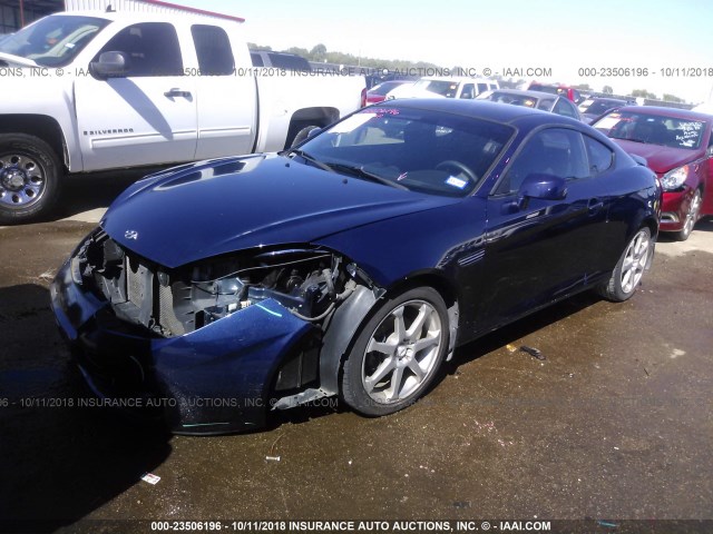 KMHHM66D27U254778 - 2007 HYUNDAI TIBURON GS Dark Blue photo 2