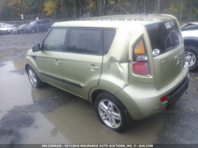 KNDJT2A25B7332968 - 2011 KIA SOUL +/!/SPORT GREEN photo 3