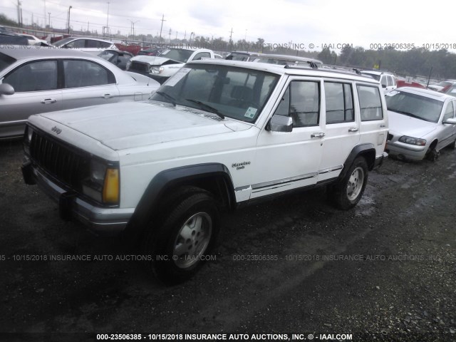 1J4FJ58S1ML619053 - 1991 JEEP CHEROKEE LAREDO WHITE photo 2