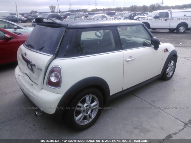 WMWSU3C53BT094766 - 2011 MINI COOPER WHITE photo 4