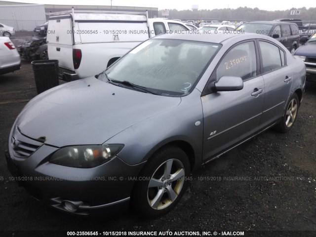 JM1BK123551342514 - 2005 MAZDA 3 S GRAY photo 2