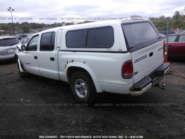 1B7HG2AZ5YS731188 - 2000 DODGE DAKOTA QUAD WHITE photo 3