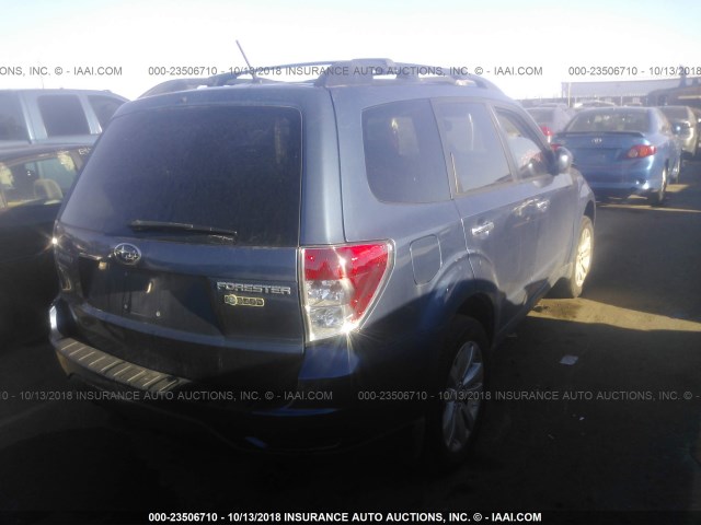 JF2SHBEC8BH751398 - 2011 SUBARU FORESTER LIMITED BLUE photo 4