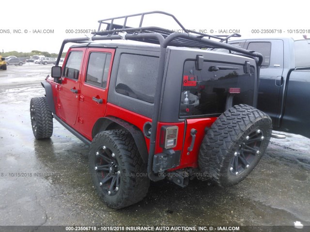 1C4BJWFG0FL756643 - 2015 JEEP WRANGLER UNLIMITE RUBICON RED photo 3