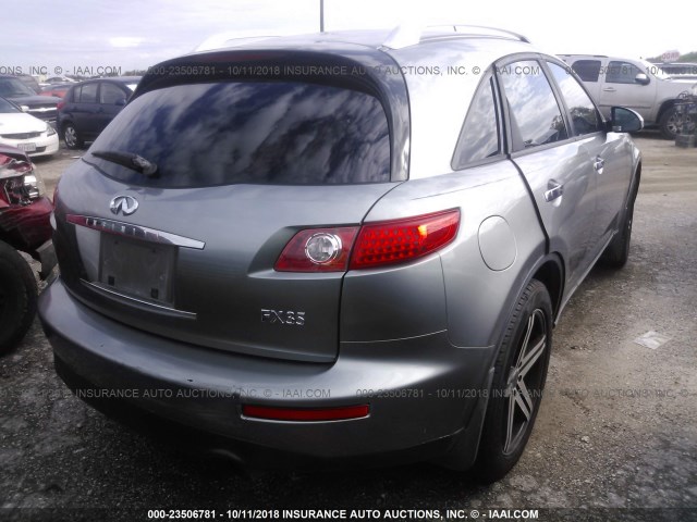 JNRAS08W94X203733 - 2004 INFINITI FX35 SILVER photo 4