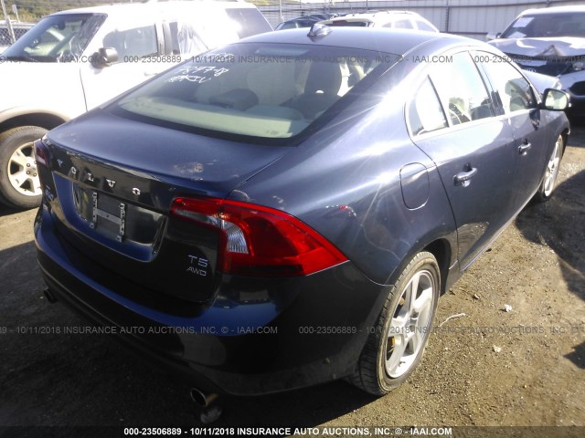 YV1612FH3D1215074 - 2013 VOLVO S60 T5 BLUE photo 4