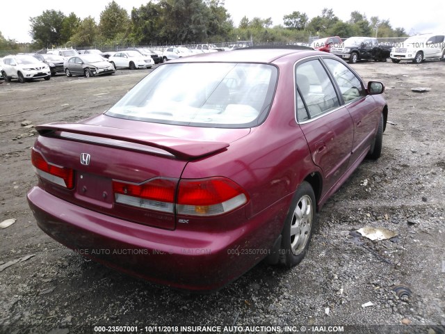 1HGCG66812A005053 - 2002 HONDA ACCORD EX/SE RED photo 4