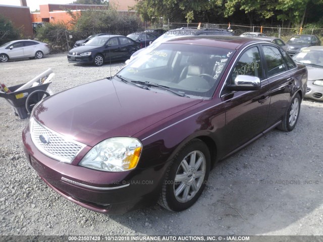 1FAFP25156G164286 - 2006 FORD FIVE HUNDRED LIMITED MAROON photo 2