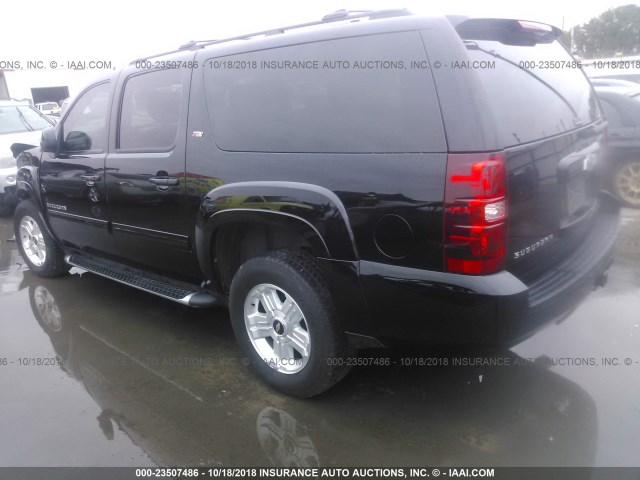 1GNSKJE76ER144175 - 2014 CHEVROLET SUBURBAN K1500 LT BLACK photo 3