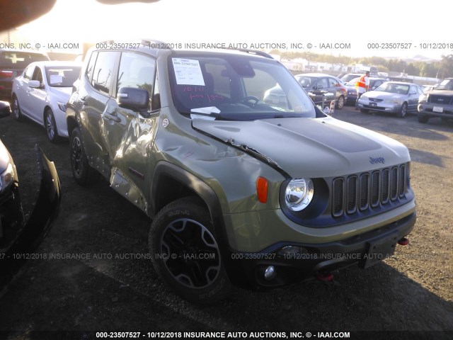 ZACCJBCT4FPB94479 - 2015 JEEP RENEGADE TRAILHAWK GREEN photo 1