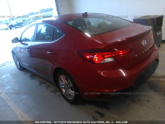 KMHD84LF3KU749738 - 2019 HYUNDAI ELANTRA SEL/VALUE/LIMITED RED photo 3