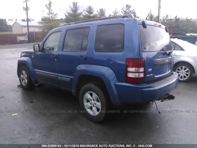 1J4PN2GK7AW134953 - 2010 JEEP LIBERTY SPORT BLUE photo 3