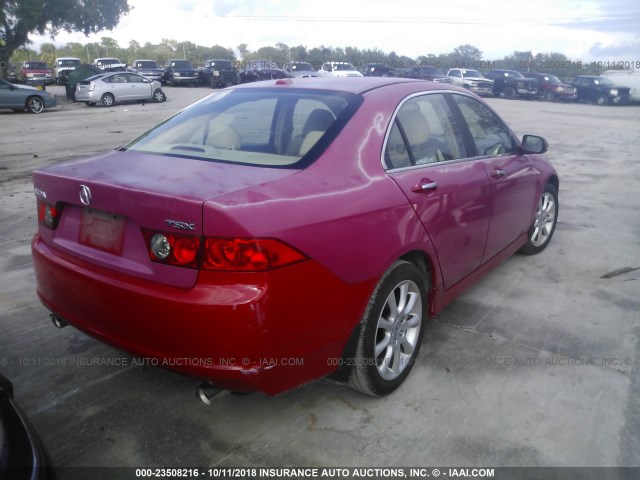 JH4CL96876C040409 - 2006 ACURA TSX RED photo 4