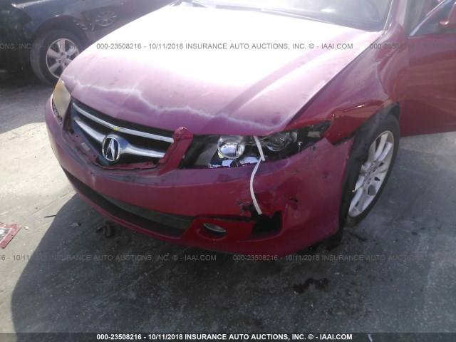 JH4CL96876C040409 - 2006 ACURA TSX RED photo 6