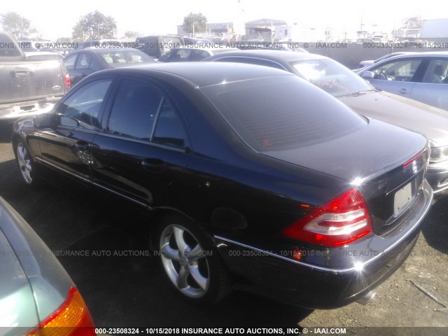 WDBRF40JX4A597260 - 2004 MERCEDES-BENZ C 230K SPORT SEDAN BLACK photo 3