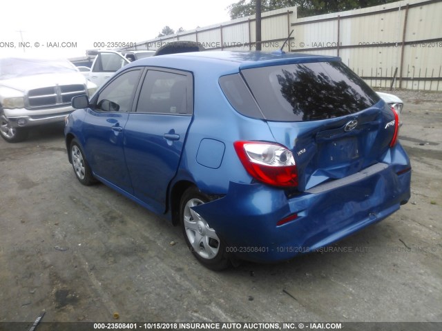 2T1KU40E09C046365 - 2009 TOYOTA COROLLA MATRIX  BLUE photo 3