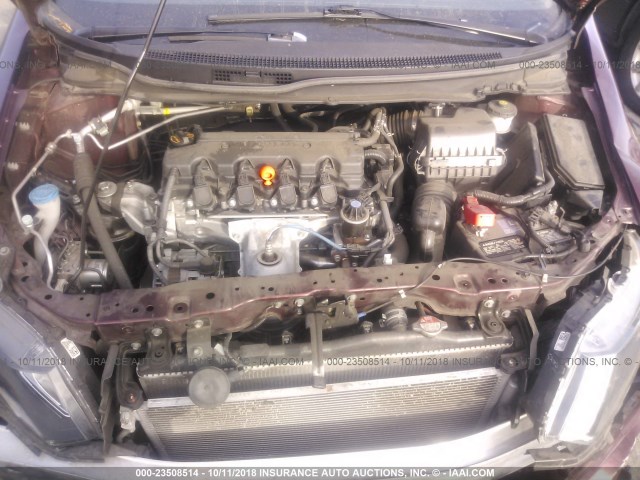19XFB2F9XDE278116 - 2013 HONDA CIVIC EXL 栗色 照片 10