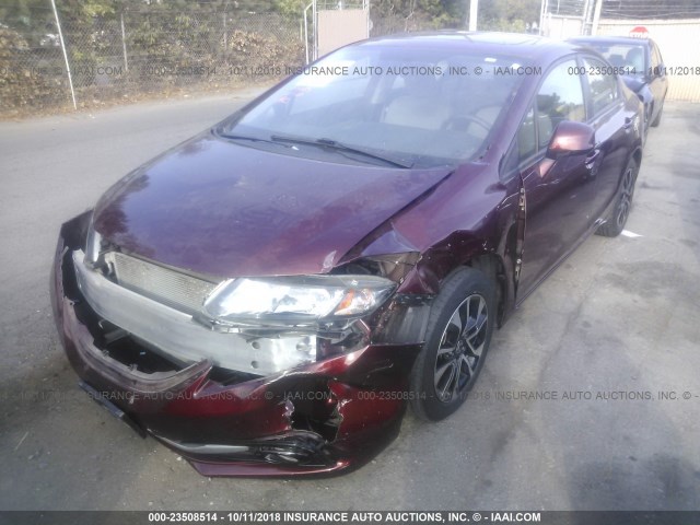 19XFB2F9XDE278116 - 2013 HONDA CIVIC EXL 栗色 照片 2