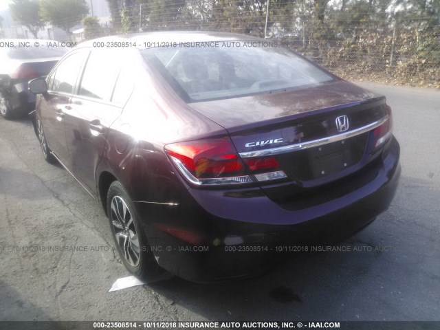 19XFB2F9XDE278116 - 2013 HONDA CIVIC EXL 栗色 照片 3