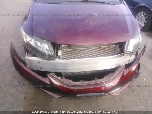 19XFB2F9XDE278116 - 2013 HONDA CIVIC EXL 栗色 照片 6