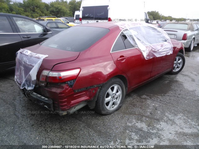 4T1BE46K67U136058 - 2007 TOYOTA CAMRY NEW GENERAT CE/LE/XLE/SE RED photo 4